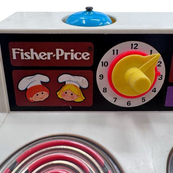 Vintage 1978 Fisher Price Cook Top Stove Magic Burners Bell #919 Pretend Play - Picture 14 of 16